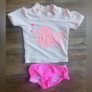 Carter's Just One You Little Girls' Rash Guard Set - Fishy Pink, 2T